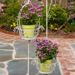 55" Two-Tier Sailor Ball Plant Stand - Antique White 55" Two-Tier Sailor Ball Plant Stand - Antique White