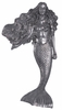 56" Wall Mermaid - Aluminum Finish
