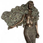 56" Wall Mermaid - Greenish Bronze