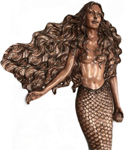 56" Wall Mermaid - Wood Finish