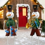 58" Metal Snowmen Soldiers (Set of 2) 58" Metal Snowmen Soldiers (Set of 2)