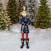 59" Blue Iron Christmas Nutcracker w/Trumpet "Harold"