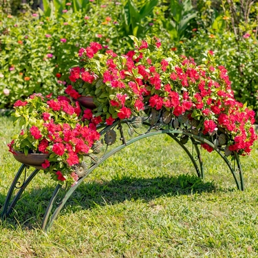 5ft. Everlasting Love Bridge Plant Stand - Antique Green - Click to enlarge