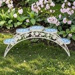 5ft. Santorini Bridge Plant Stand w/Mosaic - Antique White