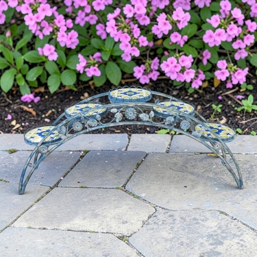 6.5ft. Santorini Bridge Plant Stand w/Mosaic - Mossy Blue - Click to enlarge