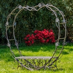 6.8ft. Heart-Shaped Iron Bench - Antique Bronze