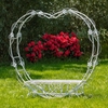 6.8ft. Heart-Shaped Iron Bench - Antique White