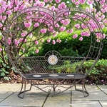 6.9ft. Iron Heart Lover's Bench - Antique Bronze