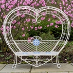 6.9ft. Iron Heart Lover's Bench - Antique White