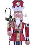61" Iron Christmas Nutcracker w/Candy Cane Staff & LED Lights "Harry"