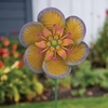 61" Textured Purple Flower Spinner Stake
