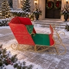 57" Victorian Iron Red Christmas Sleigh