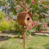 64" Antique Copper A-Frame Roof Birdhouse Stake