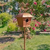 65" Antique Copper Square Roof Birdhouse Stake