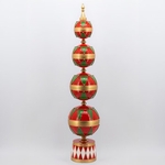 65" Christmas Ornament Tower Decoration (Red, Green, & Gold) 65" Christmas Ornament Tower Decoration (Red, Green, & Gold)