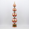 65" Christmas Ornament Tower Decoration (Red, White, & Gold)