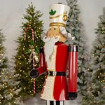 65" Iron Nutcracker w/Candy Cane & LED Lights "Christopher"