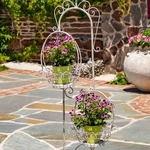 65" Two-Tier Sailor Ball Plant Stand - Antique White 65" Two-Tier Sailor Ball Plant Stand - Antique White