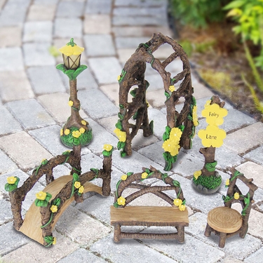 6pc Miniature Yellow Flower Garden Set - Click to enlarge