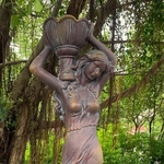 71" Lady Statue Carrying Flower Pot "Keira" - Blue Bronze (Right)