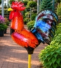 72" Large Red Rooster - Recycled Metal