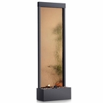72" Mirror Waterfall w/Stones & LED Light - Bronze