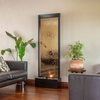 72" Mirror Waterfall w/Stones & LED Light - Bronze