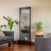 72" Mirror Waterfall w/Stones & LED Light - Silver