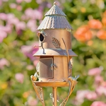 74" Country Style Birdhouse & Feeder Stake I 74" Country Style Birdhouse & Feeder Stake I