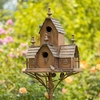76" Double Multi Level Birdhouse Stake