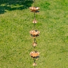 78" Iron Lotus Flower Rain Chain w/Bells - Antique Copper