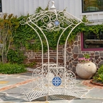 8.75ft. Parisian Garden Bridge w/Mosaic Accent - Antique White