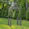 9.5ft. Iron Garden Arch with Trellis Side Walls - Antique Bronze