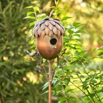 Acorn Shaped Copper Finish Birdhouse