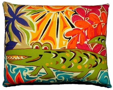 Alligator Outdoor Pillow - Click to enlarge
