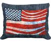 American Flag on Wood Outdoor Pillow