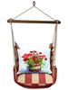 Americana Stripe Geranium Barrel Hammock Chair Swing Set
