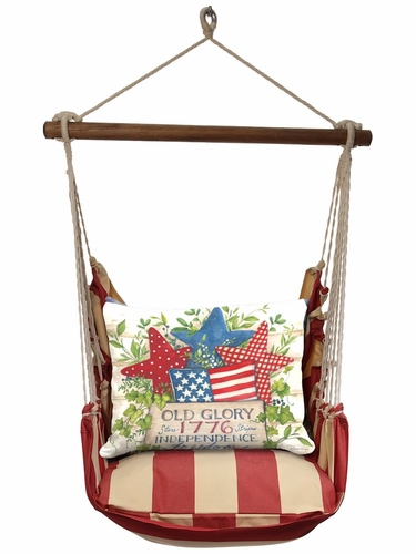 Americana Stripe Independence Old Glory Hammock Chair Swing Set - Click to enlarge