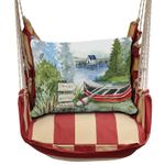 Americana Stripe Lake Canoe Hammock Chair Swing Set