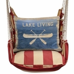 Americana Stripe Lake Living Hammock Chair Swing Set