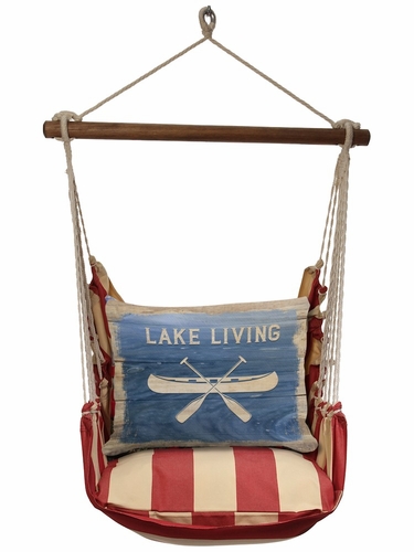Americana Stripe Lake Living Hammock Chair Swing Set - Click to enlarge