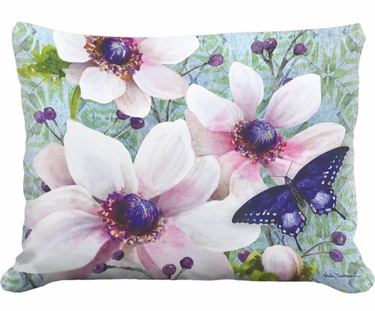 Anemone Trio w/Butterfly Outdoor Pillow - Click to enlarge