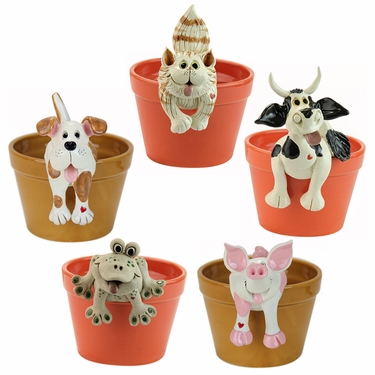 Animal Plant Pot Huggers (Set of 5) - Click to enlarge