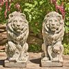 Antique Grey Magnesium Lion Statues (Set of 2)