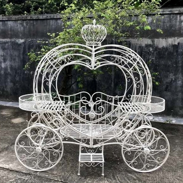 Antique White Cinderella Heart-Shaped Carriage - Small - Click to enlarge