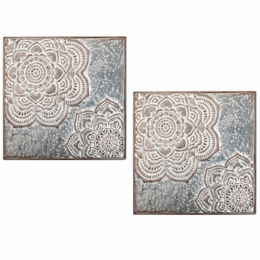 Antique White Medallion Wall Decor (Set of 2) - Click to enlarge