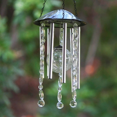 Anywhere Crackle Glass LED Wind Chime - Click to enlarge
