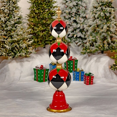 Christmas Ornament Tower Decoration (Argyle Print) - Click to enlarge