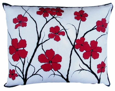 Asian Flowers Outdoor Pillow - Click to enlarge