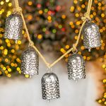 Assorted 5-Piece Metal Bell Decorations (Set of 4) - Antique Silver